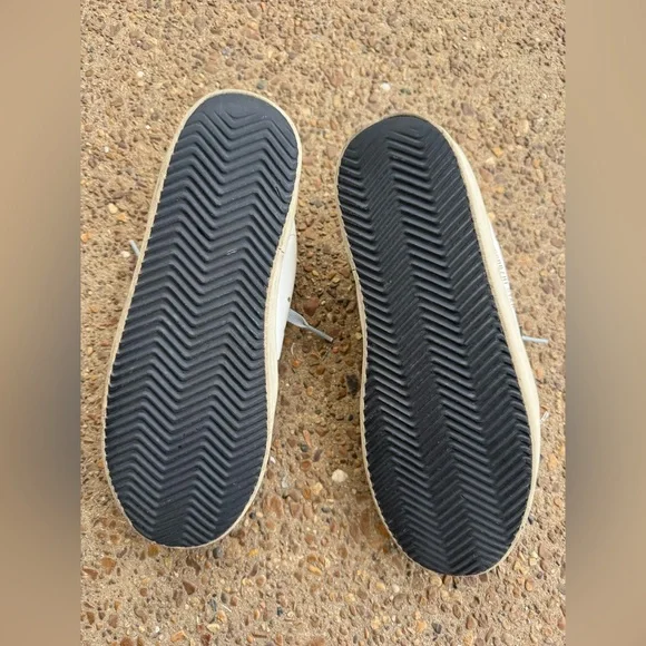 Golden Goose Hi Star White Leather Sneakers with Purple Glitter and Black Star - Picture 12 of 15